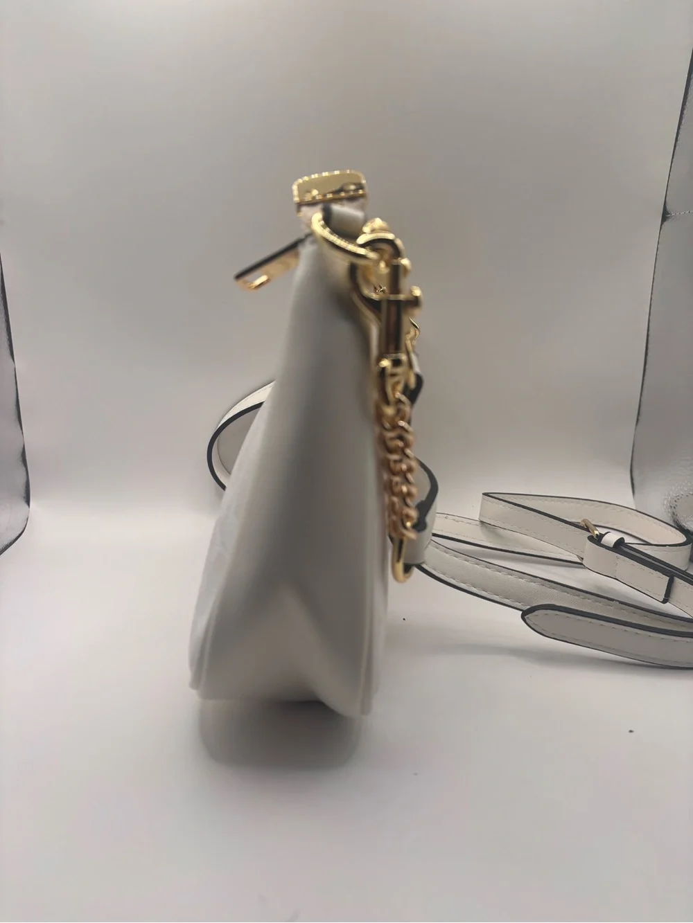 Coach White Signature Crossbody with Gold-Tone Hardware